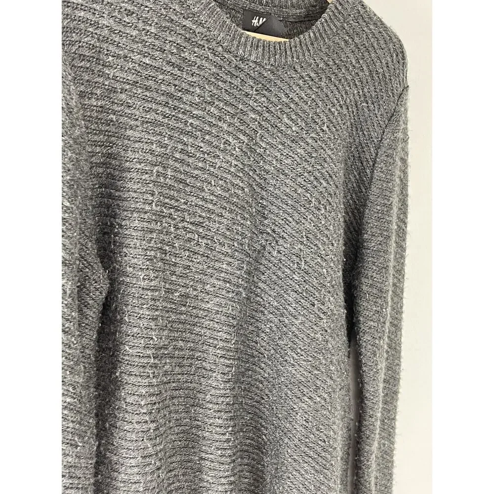 H&M Sweater Mens Small Wool Acrylic Blend Long Sleeve Ribbed Pullover N302